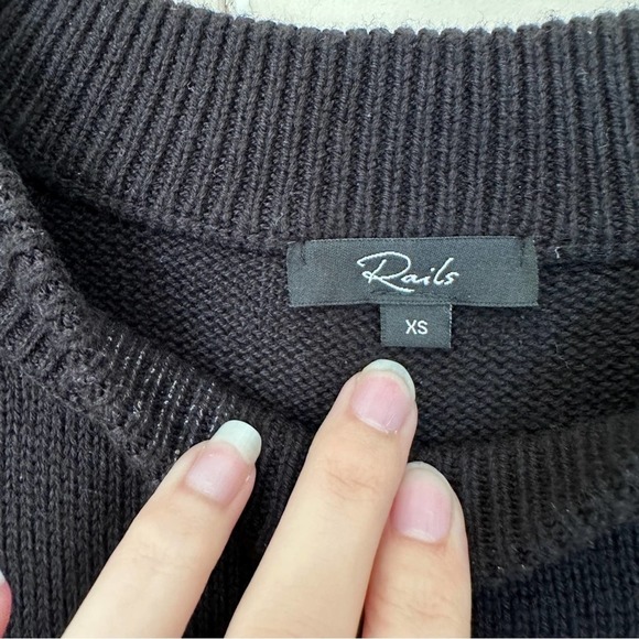 Rails Allegra Stripe Black Metallic Sweater XS - Picture 4 of 7